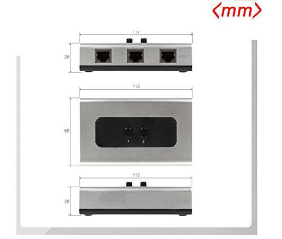 GetUSCart- 2Port RJ45 Gigabit Ethernet RJ45 Network Switch Splitter ...