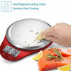 Picture of NUTRI FIT Digital Kitchen Scale with Wide Stainless Steel Plateform High Accuracy Multifunction Food Scale with LCD Display for Baking Kitchen Cooking,Tare & Auto Off Function (Red)