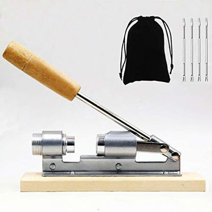 Picture of Artcome Heavy Duty Pecan Nut Cracker Tool with 1 Flannel Bag & 4 Picks, Wood Handle Base
