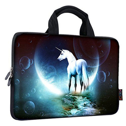 Picture of iColor 9.7 10 10.1 10.2 inch Neoprene Tablet Bag Carring Case Sleeve Cover with Handle for 9.7 to 10.2 Inch Laptops/Notebook/ebooks/Kids Tablet/Apple ipad Unicorn ICB10-03