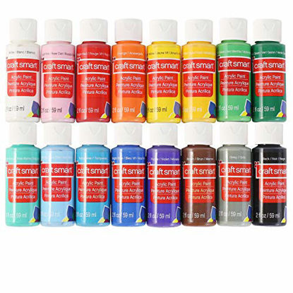 Picture of Craft Smart Acrylic Paint Set Value Pack, 16 Colors - All-Purpose Paint Kit for Beginners and Professionals