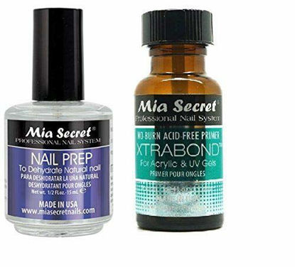 Picture of Mia Secret Nail Prep 0.5oz (NP-30) & Xtrabond Primer 0.5 oz (PR100)