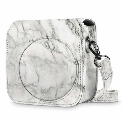 Picture of Fintie Protective Case Compatible with Fujifilm Instax Mini 8 Mini 8+ Mini 9 Instant Camera - Premium Vegan Leather Bag Cover with Removable Strap, Marble