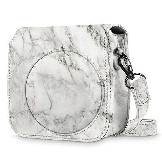 Picture of Fintie Protective Case Compatible with Fujifilm Instax Mini 8 Mini 8+ Mini 9 Instant Camera - Premium Vegan Leather Bag Cover with Removable Strap, Marble