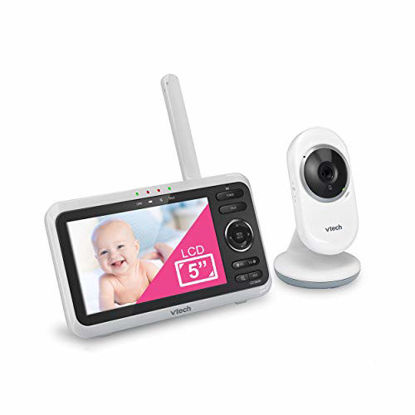Picture of VTech VM350 Video Baby Monitor with 5" Screen, Long Range, Invision Infrared Night Vision, Two Way Talk, Auto On Screen, Soothing Sounds and Lullabies, Temperature Sensor