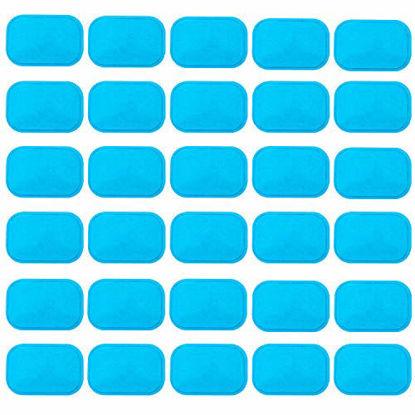 Picture of ABS Gel Pads, 30PCS Muscle Stimulator Pads Replacement for Ultimate Muscle EMS Toner Abdominal Belt Belly Thigh Flab Arm Leg Waist Workout Trainer Machine
