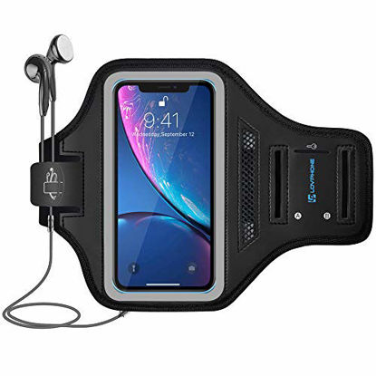 Picture of LOVPHONE iPhone 12 Mini/iPhone 11 Pro/iPhone X/iPhone Xs/Galaxy S10e Armband, Sport Running Exercise Gym Case with Key Holder & Card Slot,Fingerprint Sensor Access Supported and Sweat-Proof (Gray)