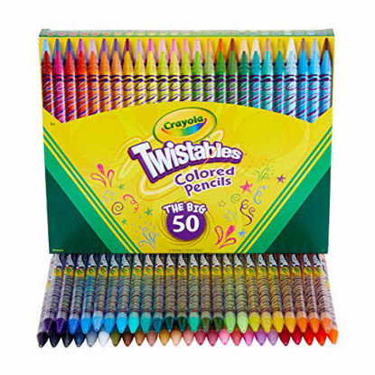 Picture of Crayola Twistables Colored Pencil Set, Kids Indoor Activities at Home, 50 Count