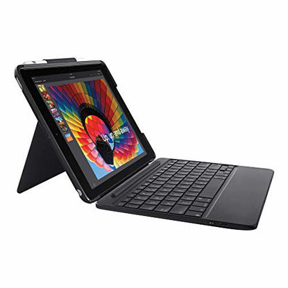 Picture of Logitech Slim Combo Case with Detachable Backlit Bluetooth Keyboard for iPad (5th & 6th Generation), Black