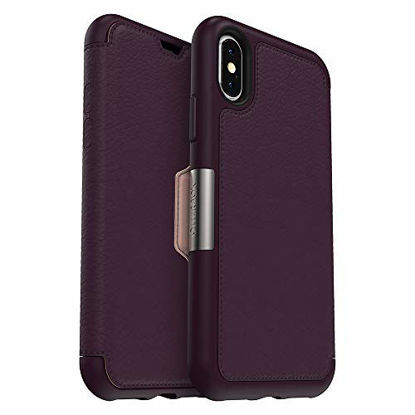 Picture of OtterBox Strada Series Case for iPhone Xs & iPhone X - Retail Packaging - Royal Blush (Winter Bloom/Cameo Rose)