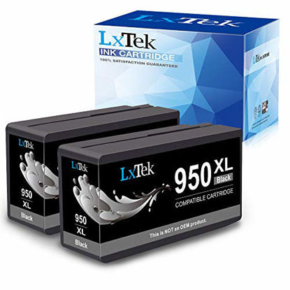 Picture of LxTek Compatible Ink Cartridge Replacement for HP 950 950XL to use with OfficeJet PRO 8610 8600 8620 276dw 8630 251dw 8100 8615 8625 8640 8660 271dw Printer, High Yield, with Smart Chip, 2 Black