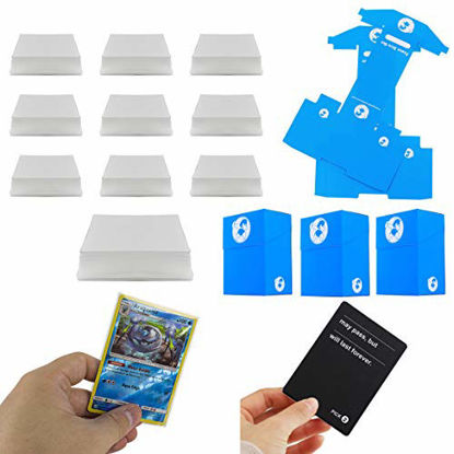 Picture of DeElf 1000 Clear Trading Card Sleeves 66mm x 91mm for Boardgame with TCG Size or Standard Size Cards