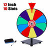 Picture of T-SIGN 12 Inch Heavy Duty Spinning Prize Wheel, 10 Slots Color Tabletop Prize Wheel Spinner with Dry Erase Markers and Eraser for Carnival and Trade Show, Win The Fortune Spin Game