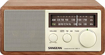 Picture of Sangean WR-11 Wood Cabinet AM/FM Table Top Analog Radio Wooden