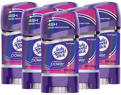 Picture of Lady Speed Stick Invisible Dry Power Antiperspirant Deodorant Gel for Women, Fresh Fusion - 2.3 ounce (6 Pack)