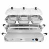 Picture of Elite Gourmet Elite Platinum EWM-9933 Maxi-Matic 7.5 Quart Triple Buffet Server, Tray, Oven-Safe Pan, Gravy & Holiday Essentials, Stainless Steel