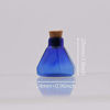 Picture of 10 pieces 25x24mm cork glass bottle, glass vial with cork wish bottle octagonal shape (Blue)