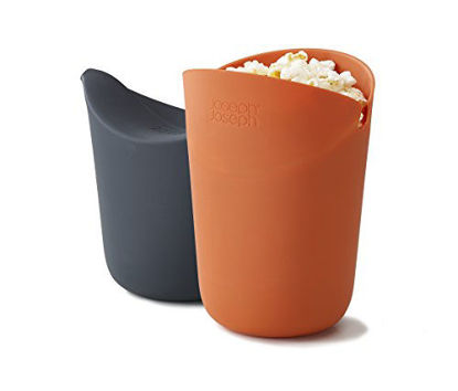 Picture of Joseph Joseph M-Cuisine Microwave Popcorn Popper Maker Single Serve Portion Silicone Food Safe, 2-piece, Multicolored