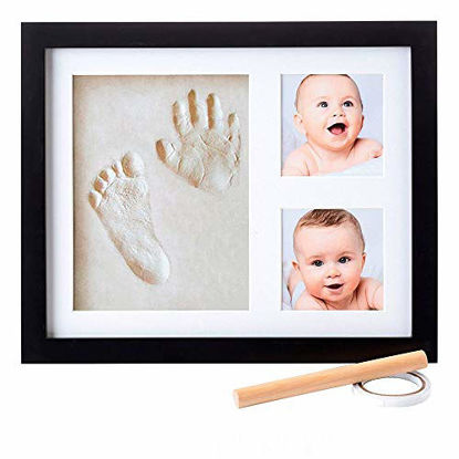 Picture of Baby Handprint Kit |NO Mold| Baby Picture Frame, Baby Footprint kit, Perfect for Baby Boy Gifts,Top Baby Girl Gifts, Baby Shower Gifts, Newborn Baby Keepsake Frames (Standard, Black)