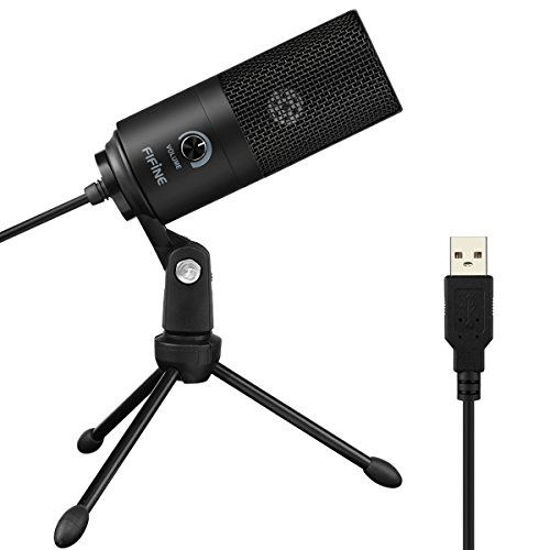 Picture of USB Microphone,Fifine Metal Condenser Recording Microphone for Laptop MAC or Windows Cardioid Studio Recording Vocals, Voice Overs,Streaming Broadcast and YouTube Videos-K669B