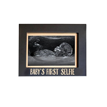 Picture of Babys First Selfie Sonogram Frame, Babys Ultrasound Photo Frame, Pregnancy Announcement, Gender-Neutral, Black