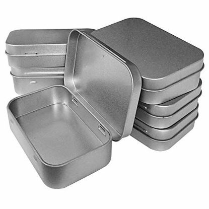 Picture of Hulless 6 Pcs Metal Hinged Tin Box Container Mini Portable Small Storage Container Kit Tin Box Container, Small Tin with Lid, Craft Container, Tin Empty Box, Home Storage 3.7x2.3x0.8 inch.