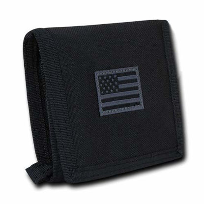 Picture of USA US American Flag Tactical Patriotic Military Trifold Wallet Money Holder (Black)