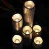 Picture of LED Lytes Flameless Timer LED Candles Slim Set of 6, 2" Wide and 2"- 9" Tall, Silver Coated Wax and Flickering Warm White Flame for Home and Wedding Decor