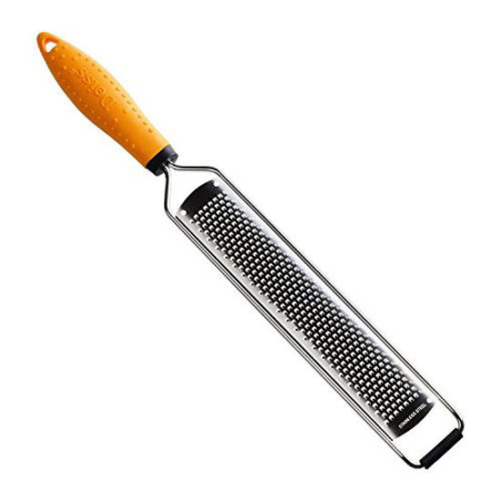 Picture of Deiss PRO Citrus Zester & Cheese Grater - Parmesan Cheese Lemon, Ginger, Garlic, Nutmeg, Chocolate, Vegetables, Fruits - Razor-Sharp Stainless Steel Blade, Wide, Dishwasher Safe
