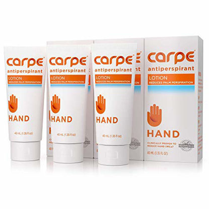 Picture of Carpe Antiperspirant Hand Lotion (Pack of 3), A dermatologist-recommended, non-irritating, smooth lotion that helps stop hand sweat, great for hyperhidrosis or excessive sweat