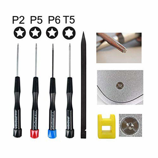 Picture of Precision Pentalobe Screwdriver Set P2 P5 P6 5-Point 5-Star 0.8 mm, 1.2 mm & 1.5 mm 3Pcs Pentalobe Screwdriver Bits Or Ts1 Ts4 Ts5 for Apple iPhone MacBook Pro, Air Retina Pentalobe Screwdriver