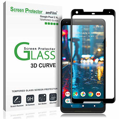 Picture of amFilm Glass Screen Protector for Google Pixel 2 XL, Tempered Glass, 3D Curved
