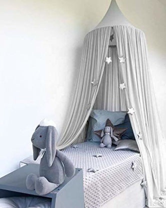 Picture of Bed Canopy, Dyna-Living Dome Tent Room Decorate W/Assembly Tools for Boys Girls Reading Playing Indoor Game House, Height-90 inch (Grey)