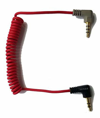 Picture of IENZA Replacement 3.5mm TRS to 3.5mm TRRS Patch Adapter Cable for iPhone Smartphone Movo BOYA BY MM1 Rode VideoMicro Mics