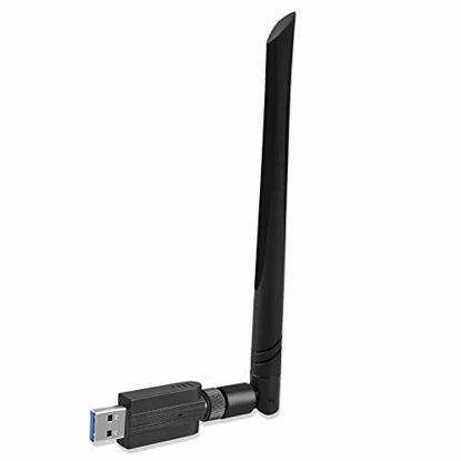 Picture of USB WiFi Adapter 1200Mbps, Linkstyle USB Wireless Network Adapter 802.11ac with Dual Band 5.8GHz/2.4GHz 5dBi Antennas, USB 3.0 WiFi Dongle for PC Desktop Laptop Windows 10/8.1/7/XP/Vista, Mac