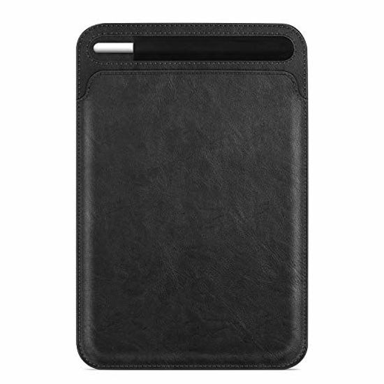 Picture of Fintie Sleeve with Pencil Holder for iPad Air 4th Gen 10.9 2020, iPad Pro 11" 2020/2018, Slim Fit Vegan Leather Protective Cover Carrying Case Bag, Compatible with iPad 10.2"/ iPad Air 10.5", Black
