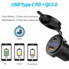 Picture of MICTUNING 36W Fast PD USB-C Car Charger with USB Quick Charge 3.0 and Type C Charger Socket with LED Digital Voltmeter Compatible with iPhone iPad Pixel Samsung