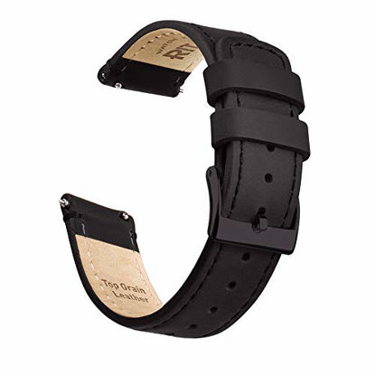 Picture of Ritche 20mm Quick Release Leather Watch Band Compatible with Samsung Gear 2 Classic Watch Black Genuine Leather Watch Bands for Men