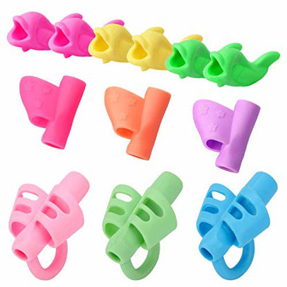 Picture of 12 PCS Pencil Grips for Kids Handwriting for Preschool,Silicone Pencil Holder Pen Writing Aid Grip School Supplies for Kids Preschoolers Children Adults Students.