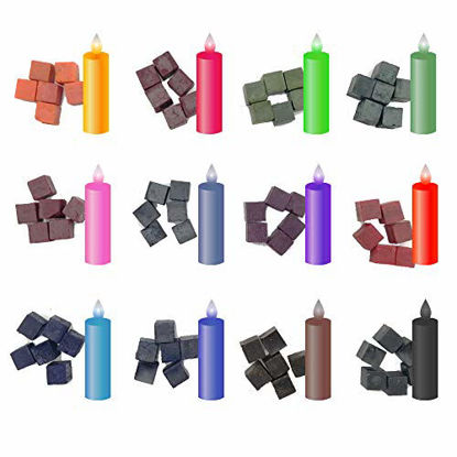 Picture of DIY Soy Candle Dye Cube Coloring Wax Block for Unique Soy Candles, Scented Candle Making,12 Dye Colors,72 Cubes