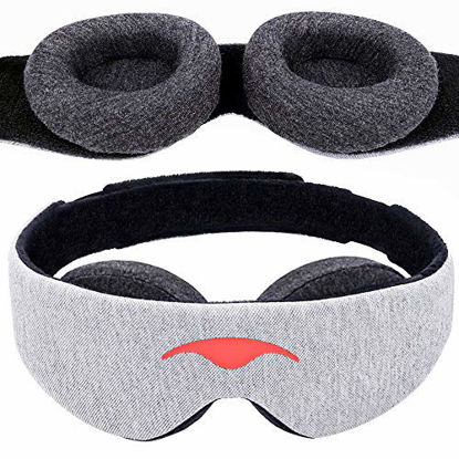 Picture of Manta Sleep Mask - 100% Blackout Eye Mask - Zero Eye Pressure - Adjustable Eye Cups - Guaranteed Deepest-Possible Rest - Perfect Sleeping Mask for Light Sleepers, Travelers, Midday Nappers