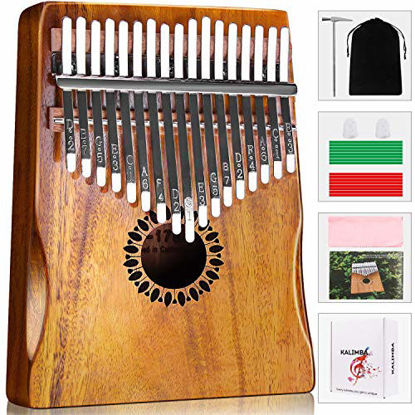 Picture of Kalimba Thumb Piano 17 Keys, Portable Mbira Finger Piano Gifts for Kids and Adults Beginners