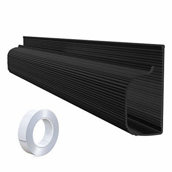 Picture of Updated 94" J Channel Cable Raceway - Desk Cord Organizer - Computer Cable Management Under Desk with 196" Mounting Tape - 6 Count Desk Cable Tray for Office, Home (6X 15.7 Each, Medium, Black)