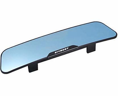 Picture of KITBEST Rear View Mirror 11.8" (300mm), Anti Glare Rearview Mirror, Wide Angle Panoramic Convex Curve Rearview Mirror Clip on Original Mirror to Eliminate Blind Spot and Antiglare for Cars SUV Trucks