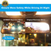 Picture of KITBEST Rear View Mirror 11.8" (300mm), Anti Glare Rearview Mirror, Wide Angle Panoramic Convex Curve Rearview Mirror Clip on Original Mirror to Eliminate Blind Spot and Antiglare for Cars SUV Trucks