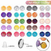 Picture of 200 Pieces 20 Colors Druzy Resin Cabochons Faux Druzy Cabochons Flat Back Dome Cabochons with 20 Pieces Stainless Steel Stud Earring for Jewelry Making, DIY Craft (Silver Stud Earring, 12 mm)