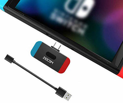 Picture of ZIOCOM Bluetooth Audio Transmitter Adapter for Nintendo Switch, USB C Connector, Low Latency Wireless Transmitter Compatible with AirPods PS4 Bose Sony and Other Bluetooth Headphones Speakers