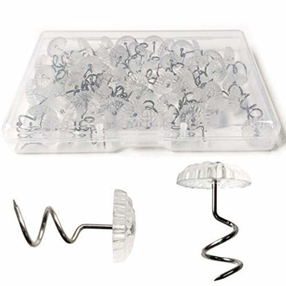 Picture of Twist Pins with Clear Heads, Ideas Bedskirt Pins for Holds Bedskirts, Drapes, Slipcovers and Other Fabric and Materials Securely in Place(Pack of 50)