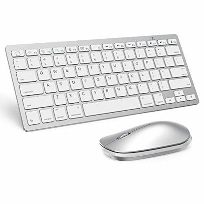 Picture of Wireless Keyboard and Mouse for iPad (iPadOS 13 and Above), SPARIN Keyboard and Mouse Compatible with iPad 10.2 ( iPad 8th / 7th Generation) / iPad Air 4 / iPad Pro / iPad Mini, Silver White
