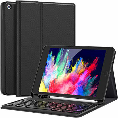 Picture of Keyboard Case for iPad 8th Generation (2020)/7th Gen (2019) 10.2 Inch, Detachable Wireless with Pencil Holder Stand Folio Keyboard Cover for New iPad 8th Gen/7th Gen 10.2, Black